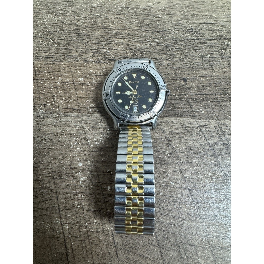 Bulova Marine Star 100m Quartz Mens Works (New battery)